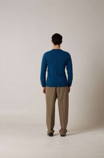 Daniele Fiesoli crew neck sweater in extrafine merino wool with raglan sleeves and ribbed trims