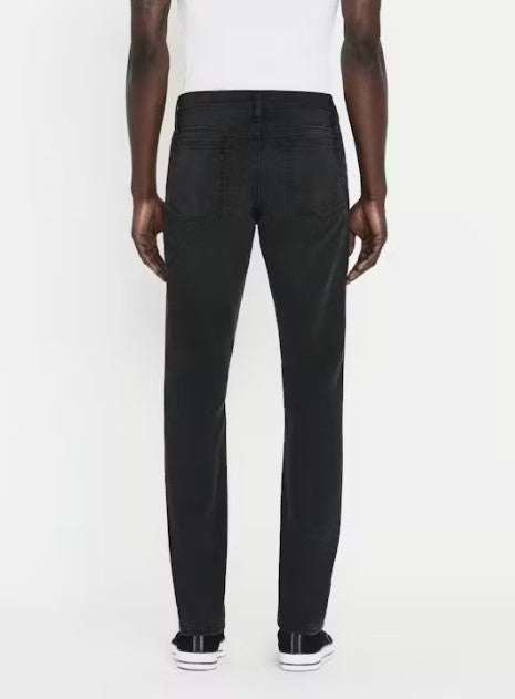Frame L'Homme Slim Jean in dark grey wash with slim straight leg and tonal stitching