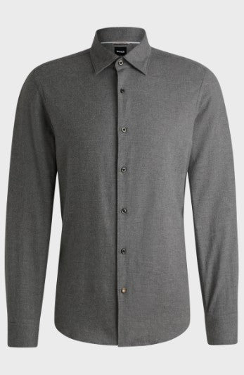Hugo Boss Casual-fit Cotton Twill Shirt with Kent Collar Hugo Boss Black