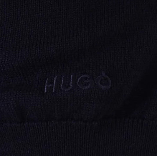 Hugo San Quirin Quarter Zip Sweater in Virgin Wool Hugo Boss Red
