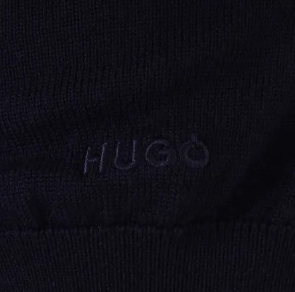 Hugo San Quirin Quarter Zip Sweater in Virgin Wool Hugo Boss Red