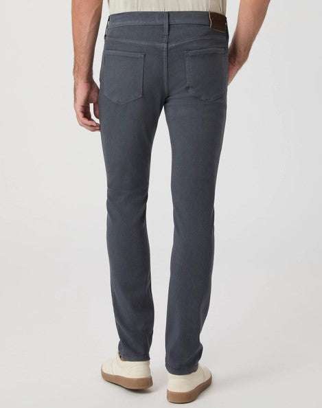 Paige Transcend Lennox Slim Jean in clean wash showing slim fit tapered leg and comfortable stretch denim