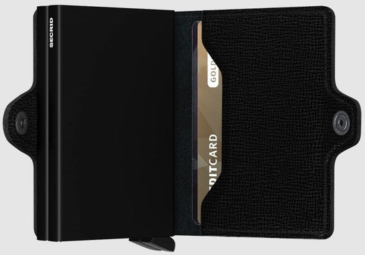 Secrid Twinwallet black leather slim wallet with card protector and credit card slot