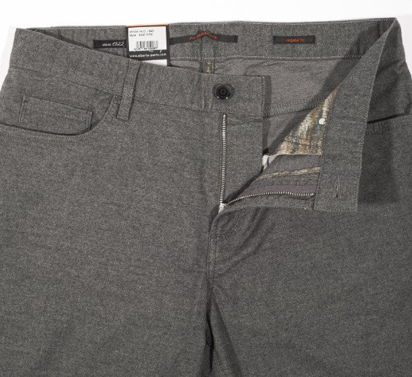 Alberto Charcoal Mélange Wool-Cotton Pipe Five Pocket