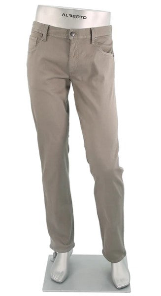Alberto Pipe Stretch Colored Denim - Pewter