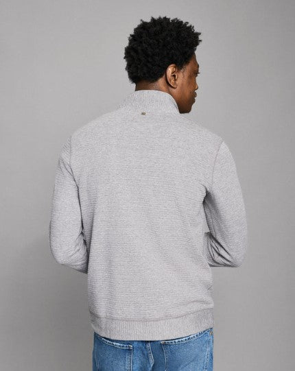 Billy Reid Quilted Half Zip - Medium Grey