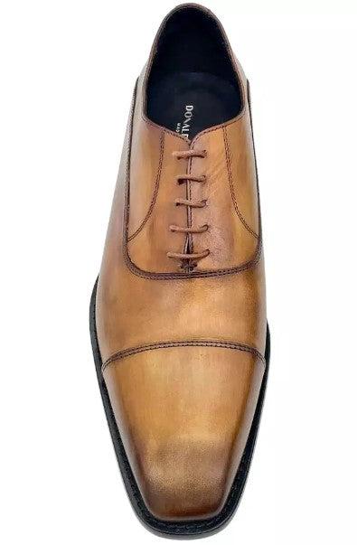 Donald Pliner Stefen cap toe oxford shoe in burnished calf leather with contrast stitching and memory foam insole