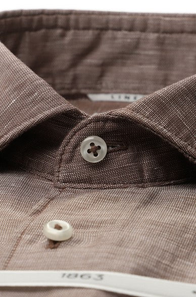 Eterna Modern Fit Linen Shirt - Beige