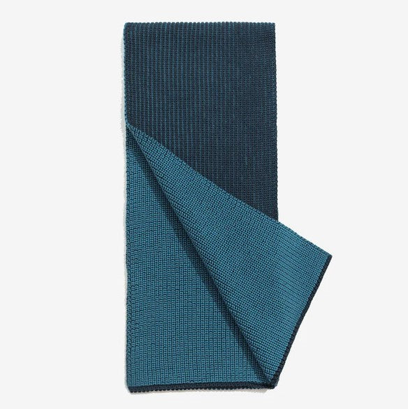 Far Afield Ribbed Knit Scarf - Navy/Blue