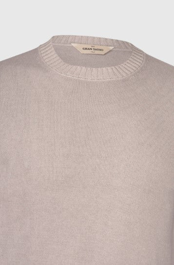 Gran Sasso Ribbed details vintage crew neck - Dove Grey