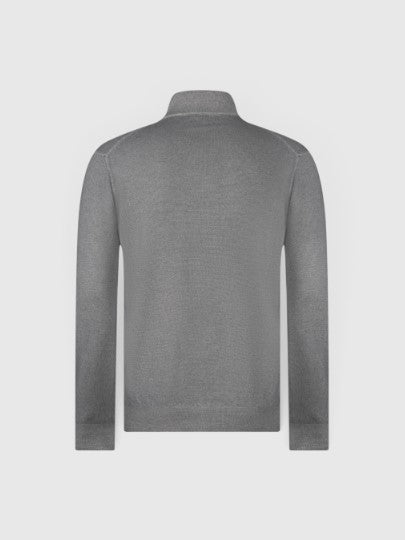 Gran Sasso Vintage merinos mock zip - Concrete Grey