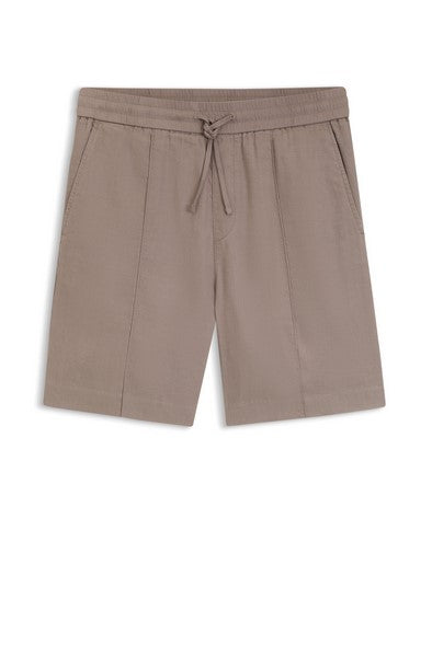 Hugo Cino Straight-fit shorts in a linen blend - Light Brown