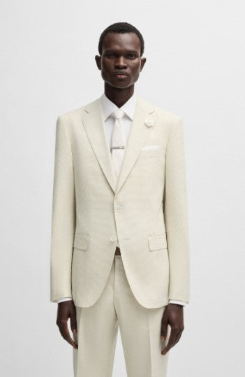 Hugo Boss Patterned Slim-fit Wool Blend Suit Jacket