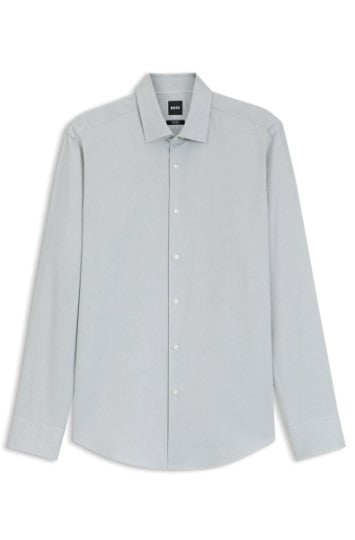 Hugo Boss Regular-Fit Shirt in Stretch-Cotton Dobby - Light Green