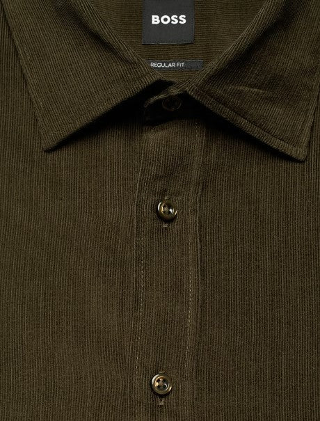 Hugo Boss C-Kent Corduroy Shirt - Open Green