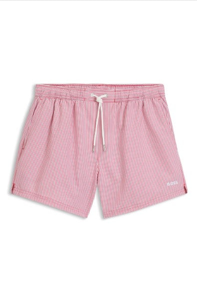 Hugo Boss Velvetfish Seersucker Swim Short - Dark Red