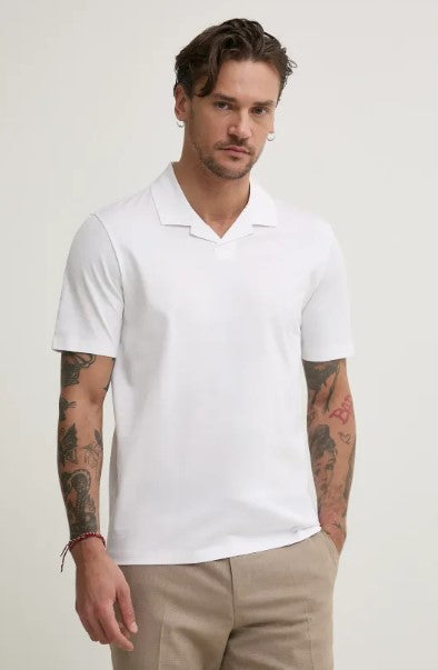 Hugo Dimers Mercerized slim-fit polo shirt with Johnny collar
