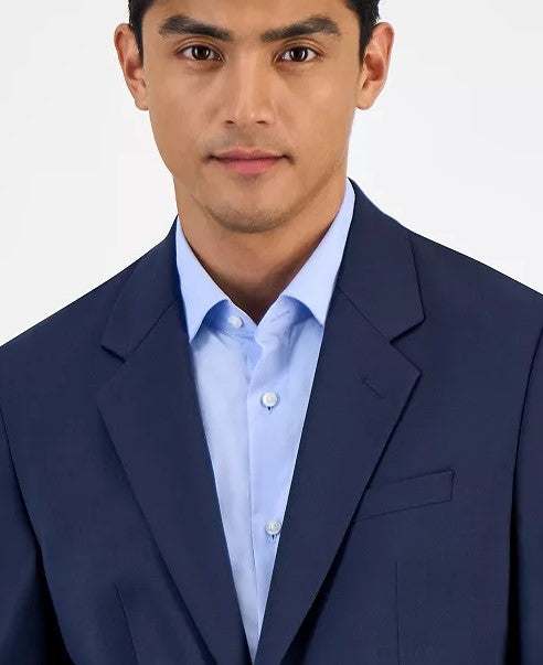 Hugo Henry Getlin Suit navy slim fit men's two-piece performance-flex fabric with notched lapels and flap pockets
