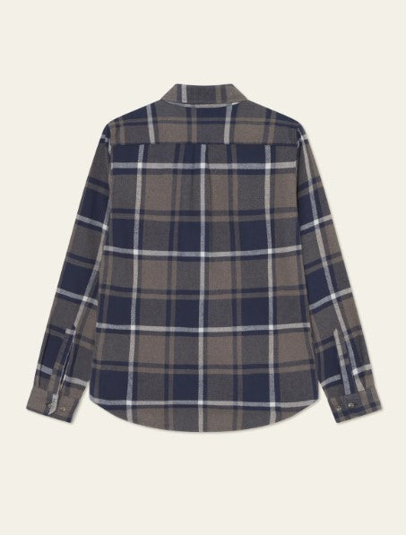 Les Deux Jeremy Check Flannel Shirt in Dark Navy