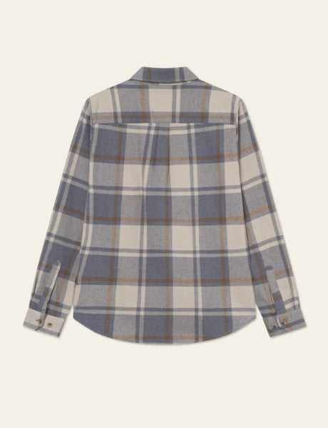 Les Deux Jeremy Check Flannel Shirt in Melange Grey