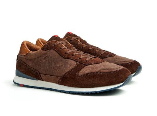 Lloyd Edmond Sneaker brown leather casual trainers with non-slip rubber sole and removable insole