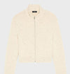 Theory Donegal Wool-Cashmere Cropped Cardigan in Cream