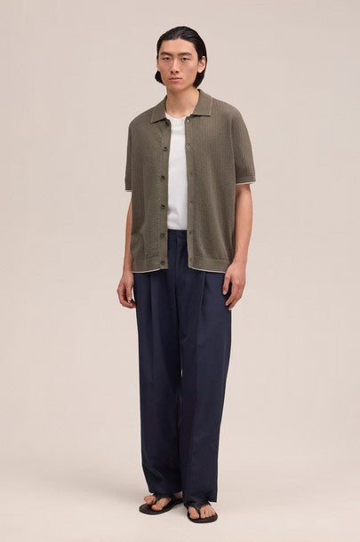 NN07 Nalo Textured Stitch polo - Capers