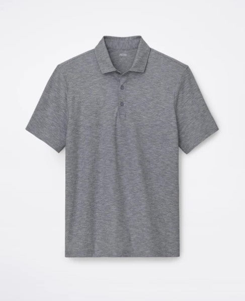Orchard & Broome Slub Stripe Cotton Polo - Graphite