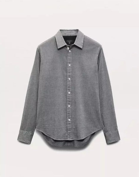 Rag & Bone Tomlin Cotton Shirt in Pearl Grey