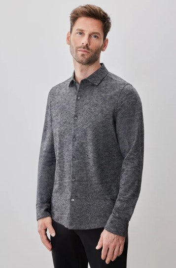 Robert Barakett Alonzo Long Sleeve Knit Shirt - Grey