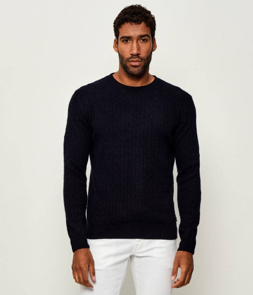 Sand Copenhagen Cashmere Wool Crew Sweater - Navy Blue