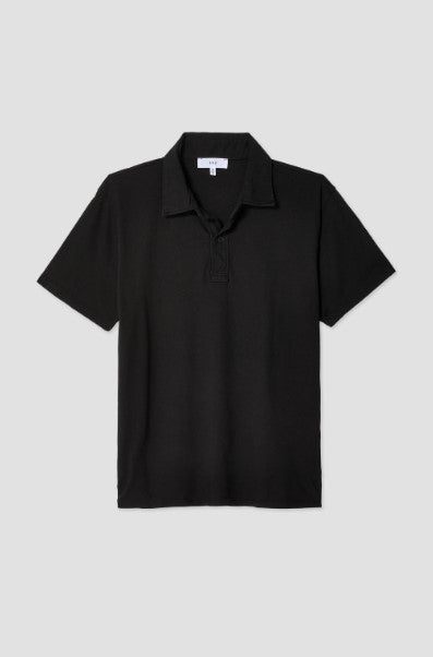 Save Khaki United Short Sleeve Supima T-Shirt Polo - Black