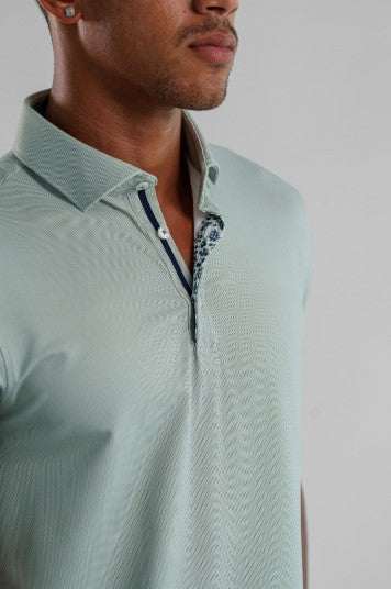 Stone Rose Apex Birdseye Polo shirt in textured knit with moisture-wicking and 4-way stretch features