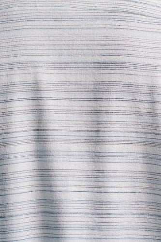 Stone Rose Twilight Terry Horizon Cerulean pinstripe short sleeve shirt on white background