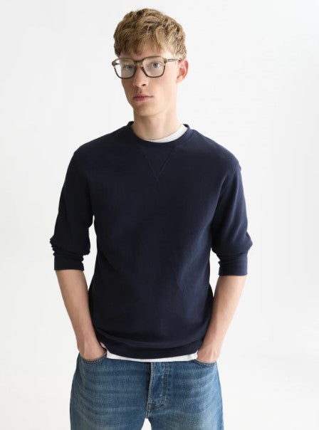 Scotch & Soda Waffle Knit Crew - Navy