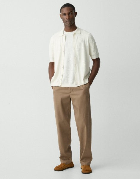 Theory Cairn Short-Sleeve Sweater in Cotton