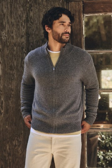 Velvet & Graham Dallen Full Zip Sweater - Storm
