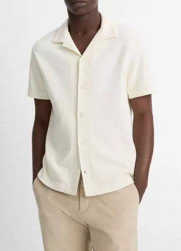 Vince Cotton Bouclé Cabana Shirt - Bone