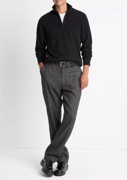 Vince Cashmere Quarter-Zip Sweater - Black