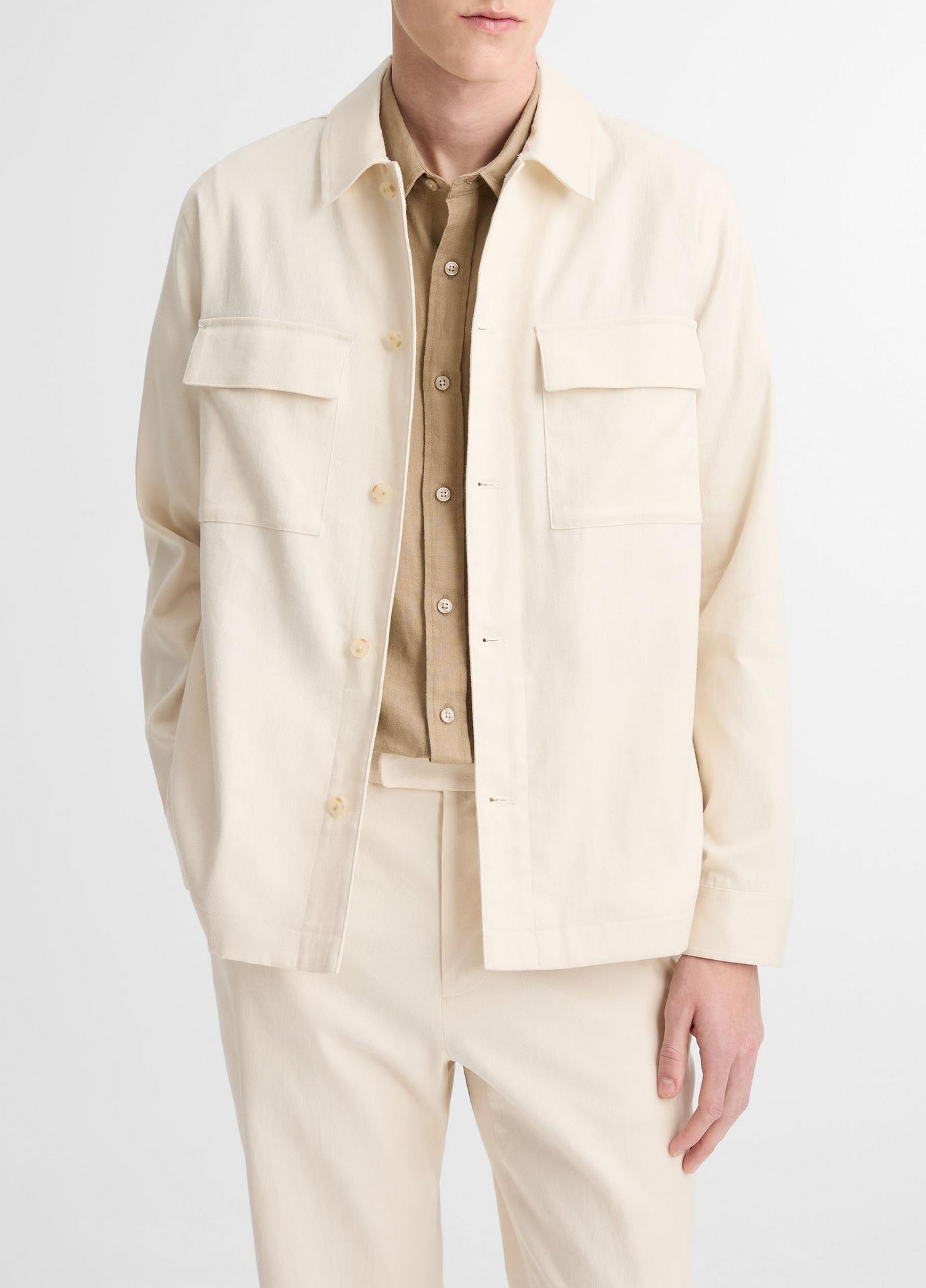 Vince Italian Linen-Cotton Chore Coat - Bone