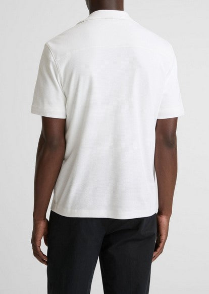 Vince Mesh-Knit Cotton-Blend Cabana Shirt - Optic White