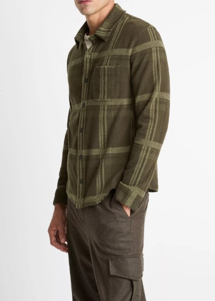 Vince Plaid Cotton-Blend Shirt Jacket