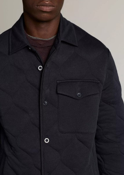 Quilted Cotton-Blend Insulated Shirt Jacket - Coastal Blue