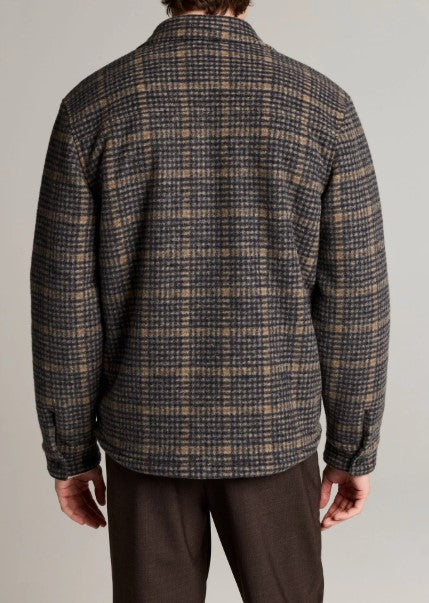 Vince Sherpa-Lined Plaid Flannel Shirt Jacket - Coastal Combo