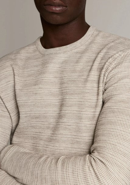 Vince Space-Dye Cotton-Blend Thermal Long-Sleeve T-Shirt - Tarmac