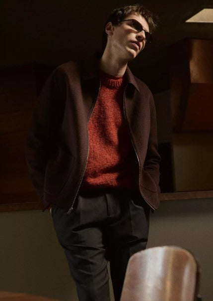 Vince Splittable Wool-Blend Jacket - Chocolate Plum