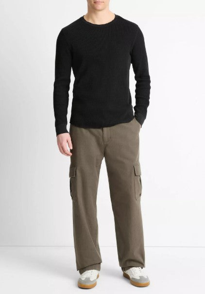 Vince Pima Cotton-Blend Thermal Long-Sleeve Pullover