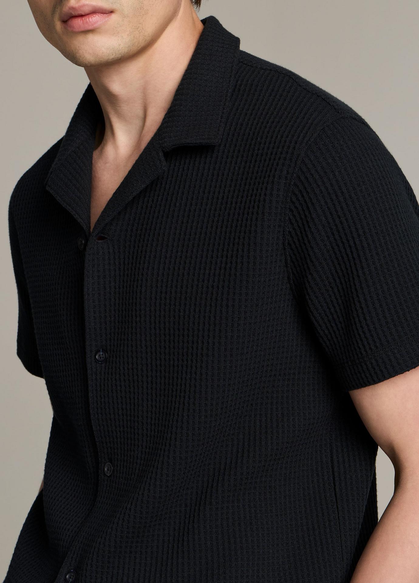 Vince Macro-Waffle Cotton-Blend Cabana Shirt - Coastal Blue