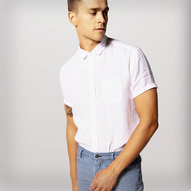 Serge Blanco S/S Linen Shirt in White