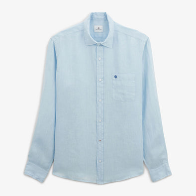Serge Blanco L/S Linen Shirt in Crystal